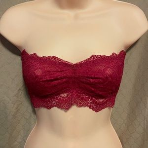 Free people, lacey Looks Bandeau, Burgundy, NWT Size XS